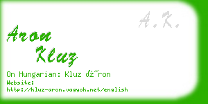 aron kluz business card